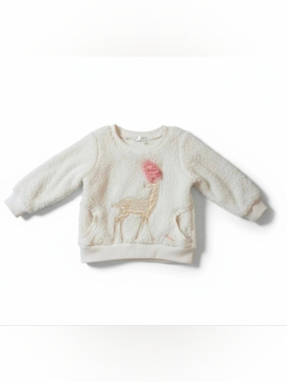 NWOT Tahari Sweatshirt w/ Front Pockets & Reindeer w/ Pink Floral Accent